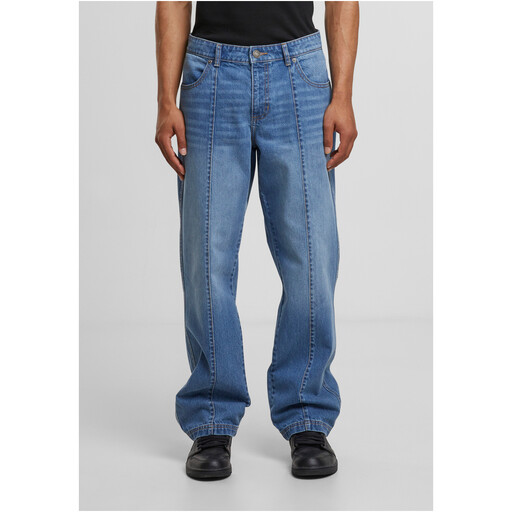 Urban Classics Wide Leg Denim With Dividing Seams mid deep blue washed