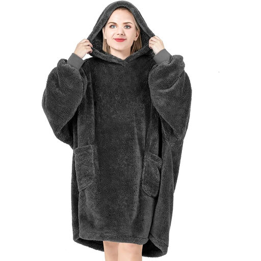 WOLTU Hoodie Blanket in Anthrazit