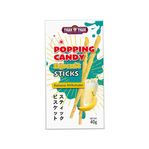 Tiger Tiger Popping Candy Biscuits Sticks Banana Milkshake
