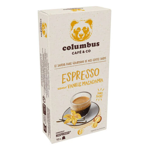 COLUMBUS Nespresso Vanilla/Macadamia 香草夏威夷果风味咖啡胶囊，10 粒装