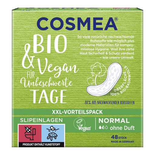 Cosmea Slipeinlagen Bio Normal, normal, unparfümiert, aus Bio-Baumwolle, 48 Stück