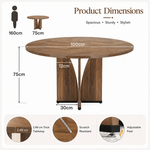 LANTINE Round Conference Table 100cm