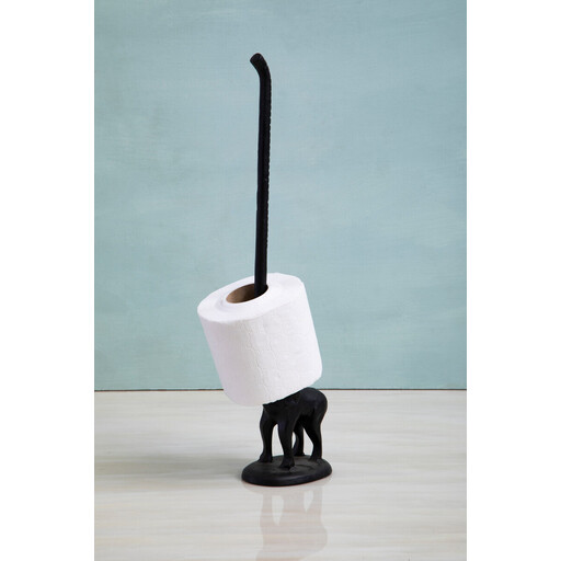 Maison by Premier Black Finish Elephant Toilet Roll Holder