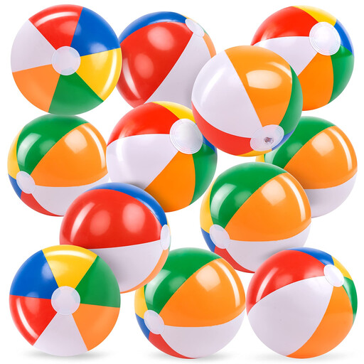 Sloosh Rainbow Beach Balls 12 Pack