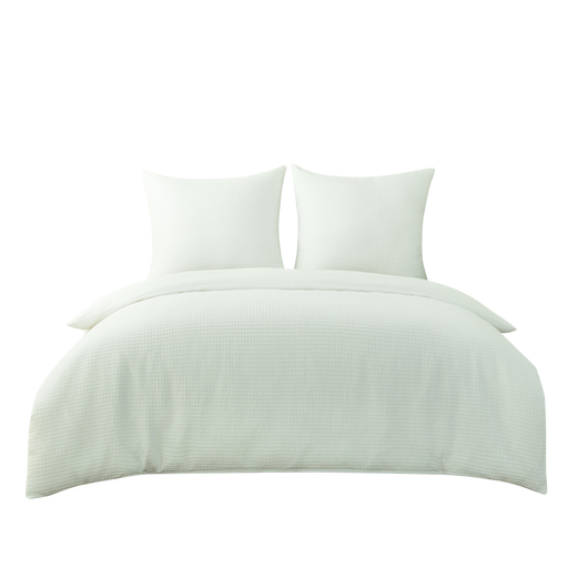 White Waffle Duvet Cover & Pillowcases Set, 200*240CM+80*80CM*2
