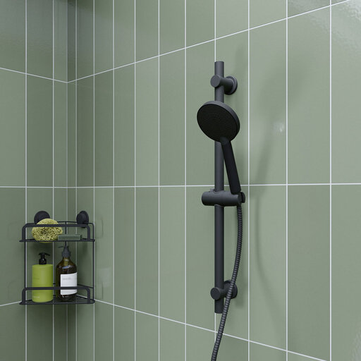 Croydex Presion Pressure Boosting Shower Head with 5 Settings - Black