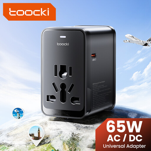 toocki Universal Travel Adapter 65W PD Fast Charger