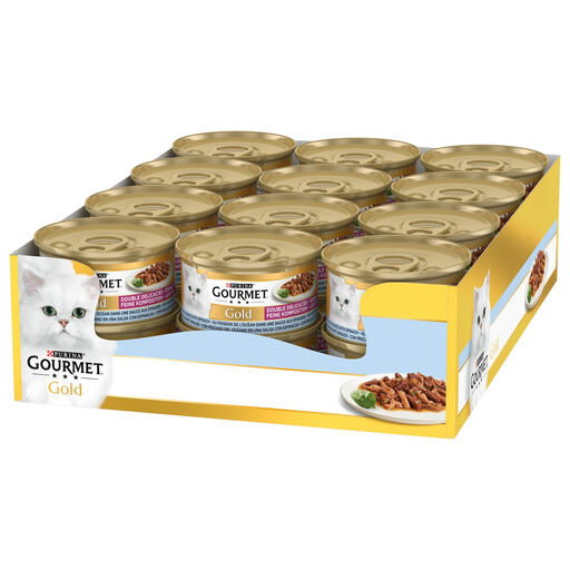 Gourmet Gold High Protein Canned Cat Food Sea Fish 24x85g