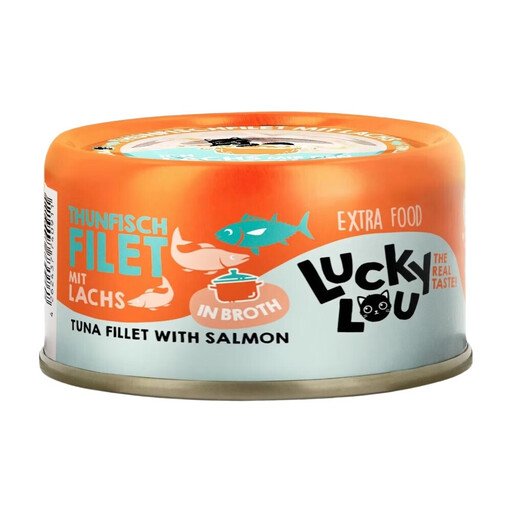 Lucky Lou Katzenfutter Nassfutter Thunfisch & Lachs in Brühe