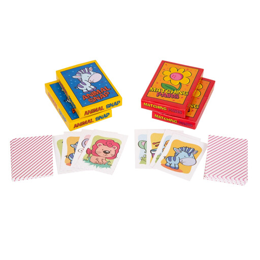 A net bag containing 6 packs of classic children's playing cards