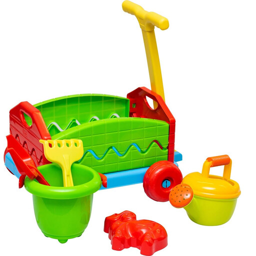 OA pull-along wagon with bucket set, 6 pieces