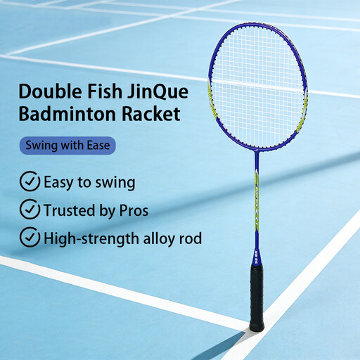 Double Fish JinQue Carbon-Aluminum Badminton Racket Double Set Dark Purple 1502