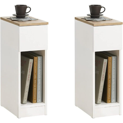 SoBuy Set of 2 Slim Bedside Table in wei?