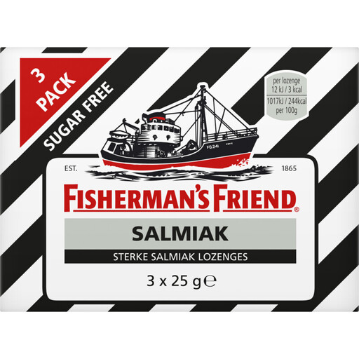 Fisherman's Friend Salmiak Sugar-Free - 3 x 25g