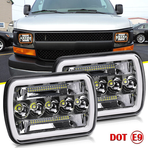COLIGHT 2pcs 7x 6 inch Square Led Headlight