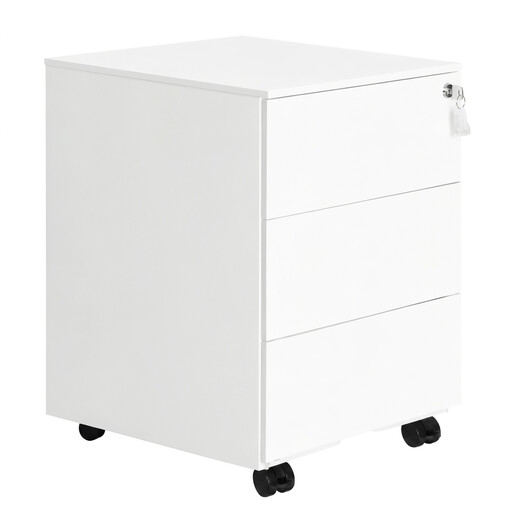 JOYFURNOS Mobile Desk Cabinet Lockable with 3 Drawers