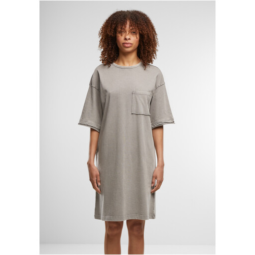 Urban Classics Ladies Washed Jersey T-Shirt Dress steelgrey L