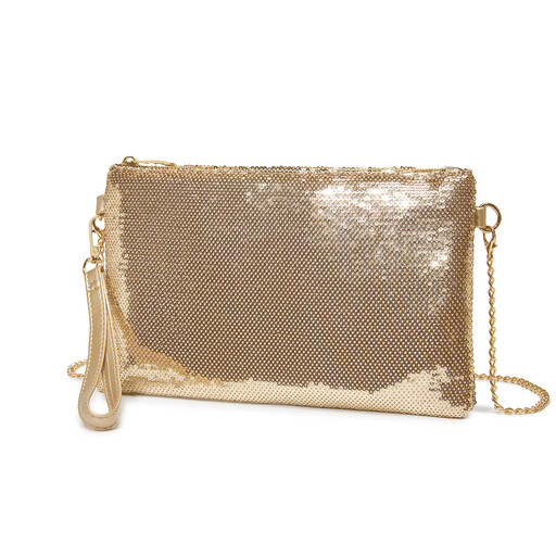 Miss Lulu sequin clutch with detachable chain