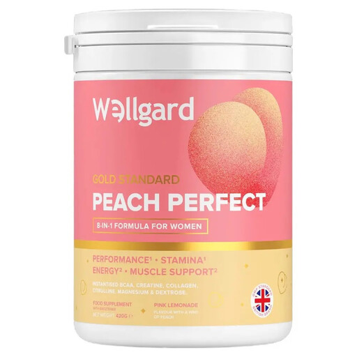 Wellgard Peach Perfect Daily Wellness Support Powder with Collagen and Creatine