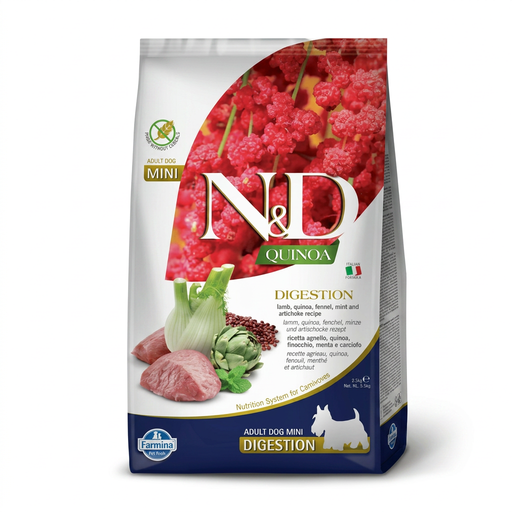 Aliments pour chiens Farmina N&D Quinoa Digestion Adult Mini Lamb 2.5 kg