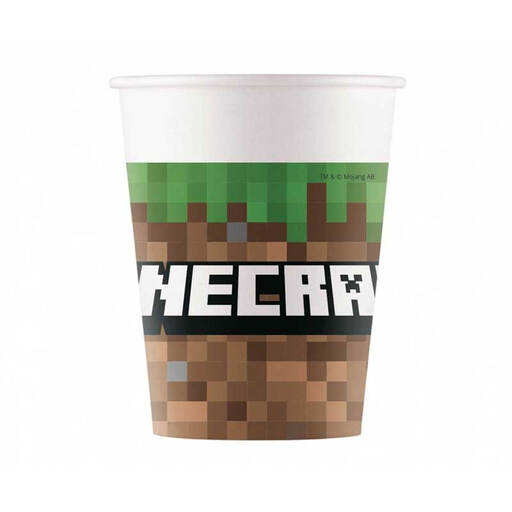 Minecraft Paper Cups 200ml 8 Pack