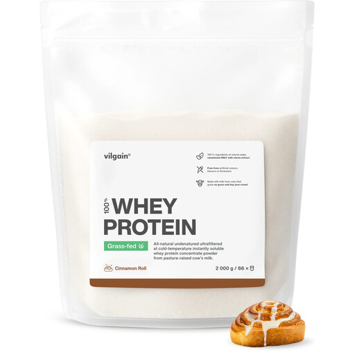 Vilgain Grass Fed Whey Protein Cinnamon Protein Nutrition Roll Flavour - 2000g