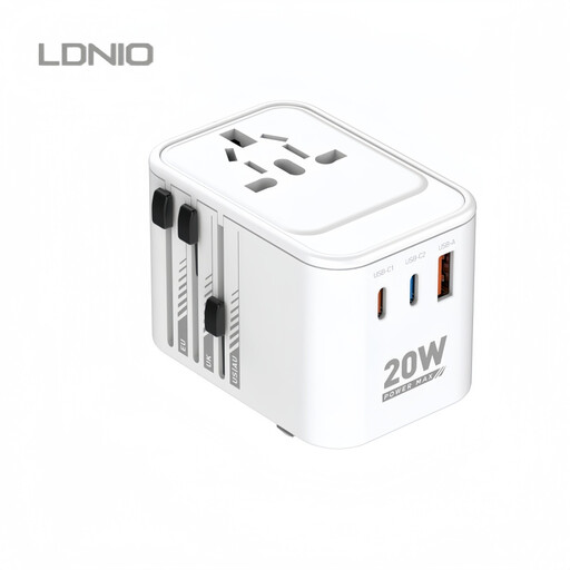 LDNIO GaN Travel Adapter Universal Conversion Socket 20W