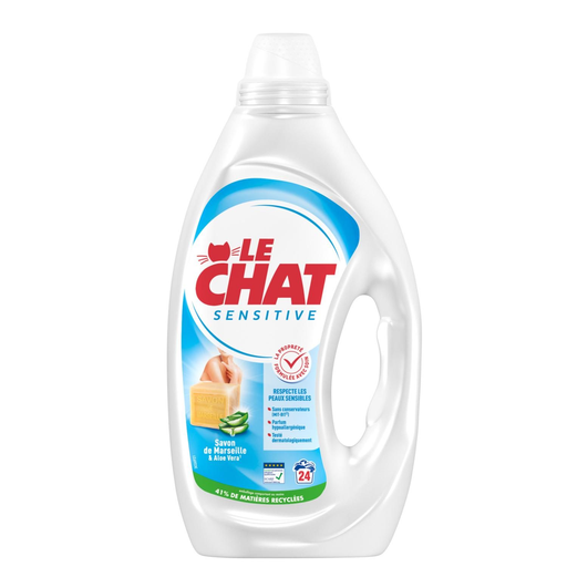 LE CHAT Sensitive Marseille Soap & Aloe Vera Hypoallergenic Liquid Detergent 1.08 L