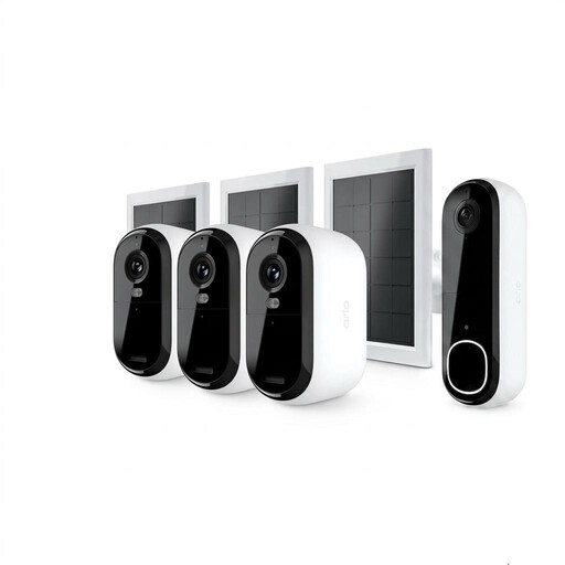 ARLO Secure Home Pack: 3x 2K Cameras + 3x Solar Panels + Video Doorbell