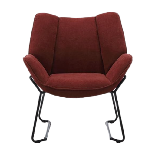 chairus Chenille-Sessel in Dunkelrot