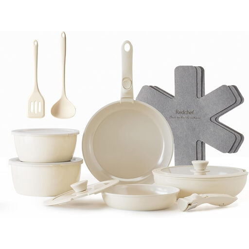 16-Piece Detachable Handle Ceramic Cookware Set