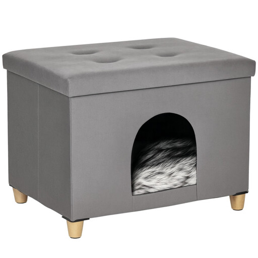 Espace de repos surélevé pour chat avec coussin en peluche lavable