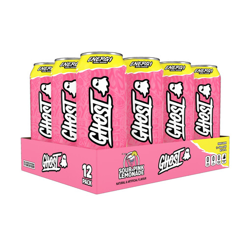 Ghost Energy Drink Sour Pink Lemonade Flavour - 12 x 500ml