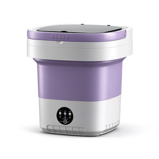 12 L foldable mini washing machine with spin function, purple
