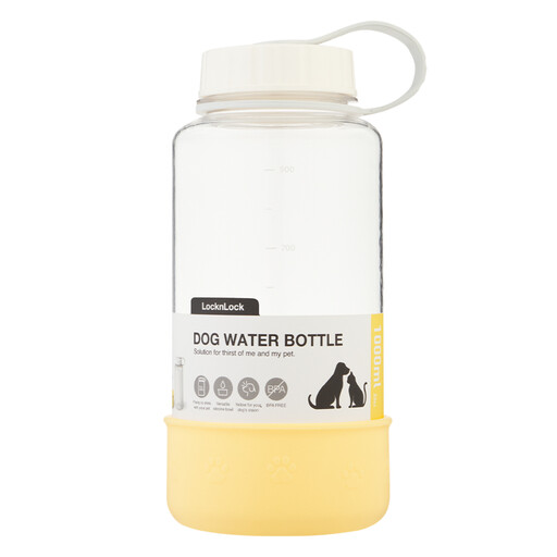 LocknLock Pet Water Bottle 1L – Yellow Portable Dog Travel Bottle