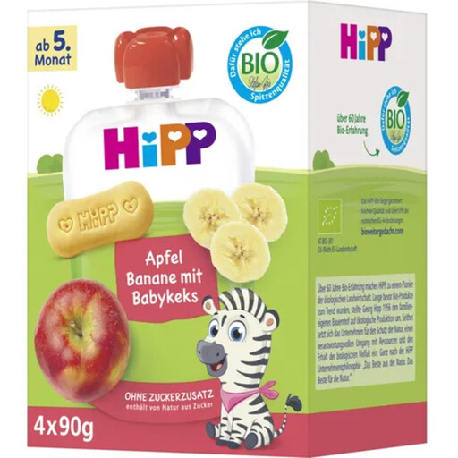 HiPP Squeeze Pouch Apple?Banana & Baby Biscuit