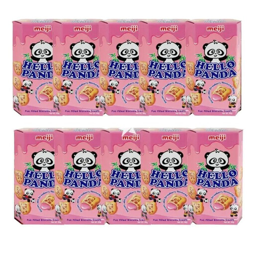 Meiji Hello Panda Biscuits with Strawberry Flavoured Filling 50g