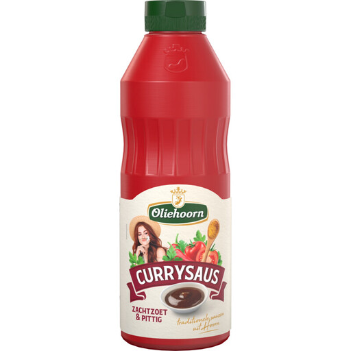 Oliehoorn Curry Saus in 750 ml fles