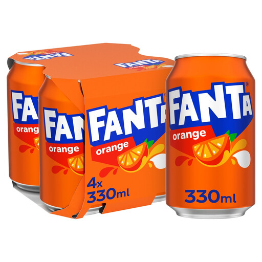 Fanta Orange, 4 × 330ml cans