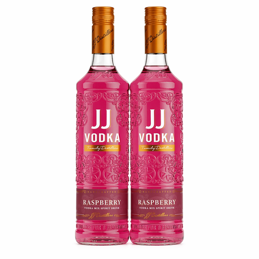 Pack of 2 - JJ Vodka Raspberry 1L (32% ABV)
