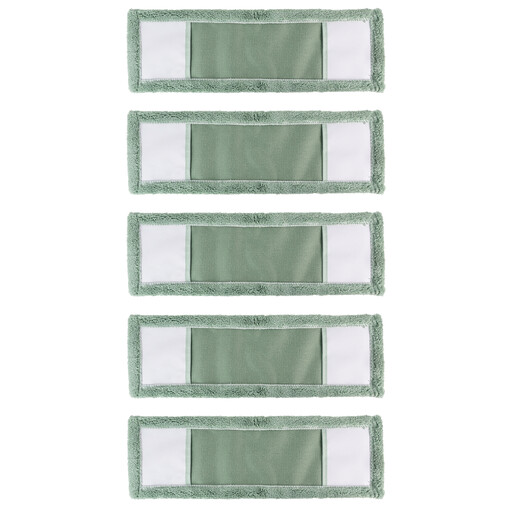 JVL Green Microfibre Mop Replacement Pads, Pack of 5