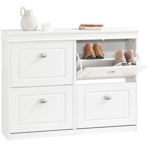 SoBuy Breiter Schuhschrank schmal in Wei?