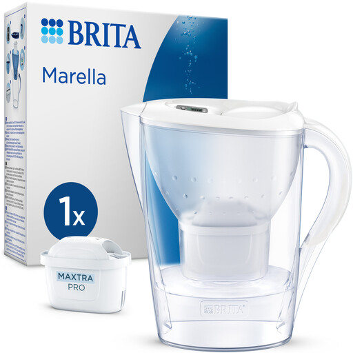 BRITA Water Filter Jug Marella White (2.4L) Starter Pack