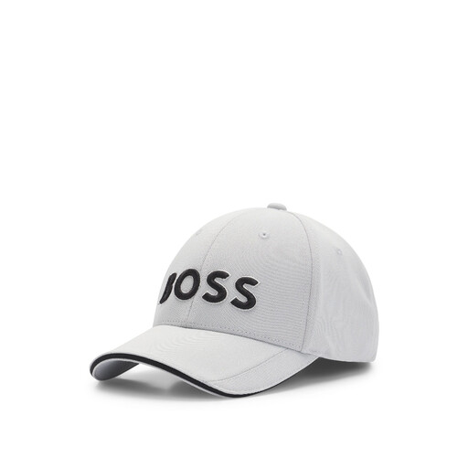 BOSS 针织珠地六片式刺绣 logo 帽 - 浅米色