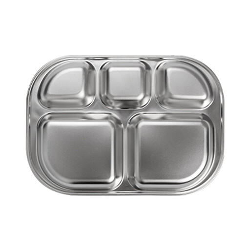 PURECOOK 5-Compartment Meal Tray in 304 Stainless Steel