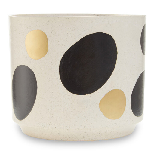 Premier Housewares White & Gold Speckled Ceramic Planter