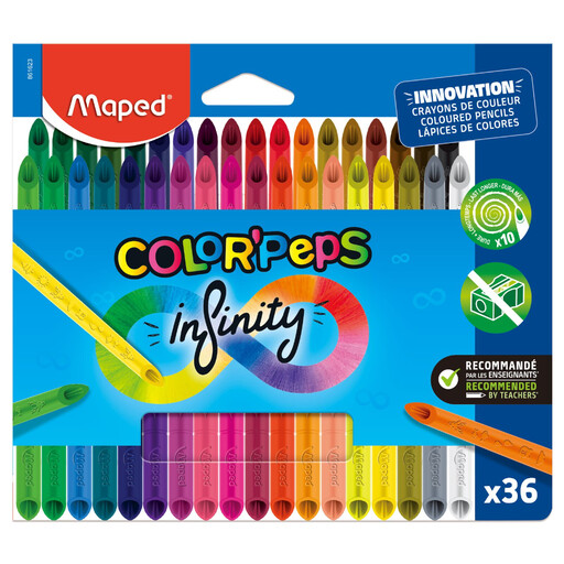 Maped Color'Peps Infinity Coloured Pencils 100% Lead No Sharpening 36 Colours