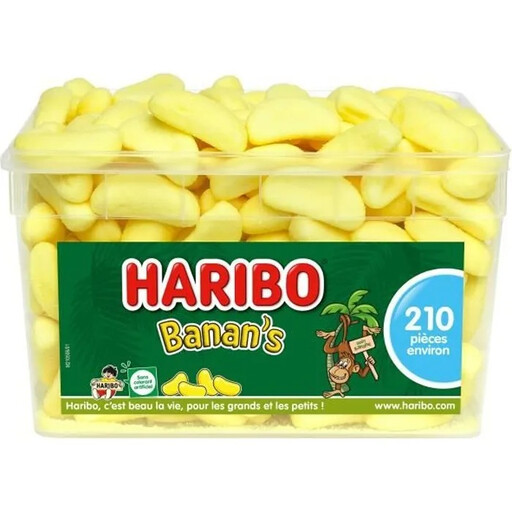 HARIBO Banan's Gelified Candy Tub 210 Pieces