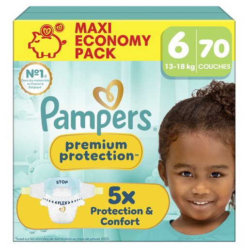 Pampers Premium Protection taille 6, 70 couches