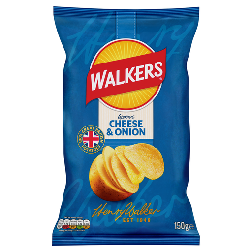 Walkers Cheese & Onion Sharing Crisps 150g bag